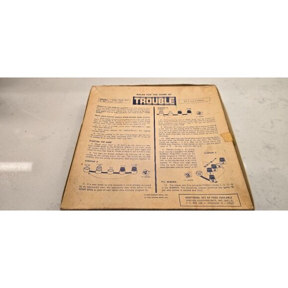 Vintage 1965 Trouble Board Game By Kohner Bros. Pop-O-Matic Chase Game Complete - Picture 2 of 6